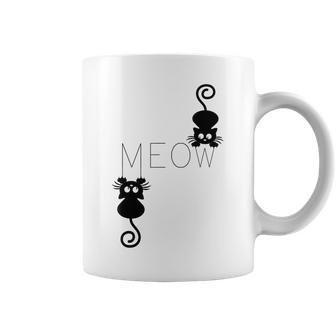 Meow Cat Funny Kitty Cat Mom And Cat Dad Meow Coffee Mug - Thegiftio UK