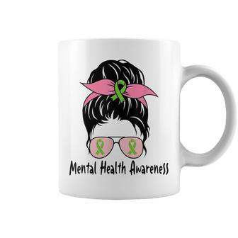 Messy Bun Mental Health Matters Gift Mental Health Awareness Coffee Mug - Thegiftio UK
