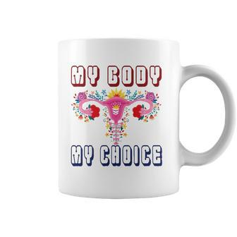 My Body My Choice Pro Roe Floral Uterus Coffee Mug | Mazezy DE