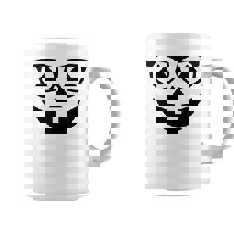 Nerdy Pumpkin Face Glasses Costume Funny Halloween Coffee Mug - Thegiftio