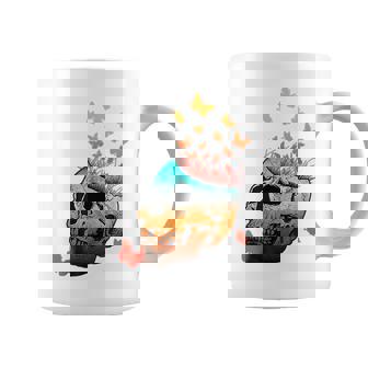 Nonbinary Skull Halloween Enby Pride Butterflies Coffee Mug - Thegiftio UK