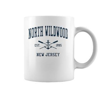 North Wildwood Nj Vintage Navy Crossed Oars & Boat Anchor Coffee Mug - Thegiftio UK