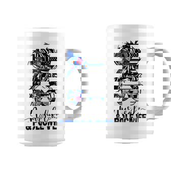 Nurse Life And Police Wife Mom Messy Bun Hair Coffee Mug - Thegiftio