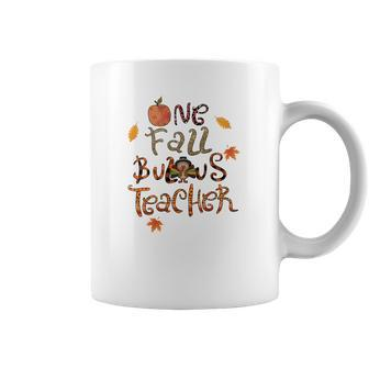 One Fall Bulous Teacher Turkey Thanksgiving Coffee Mug - Seseable