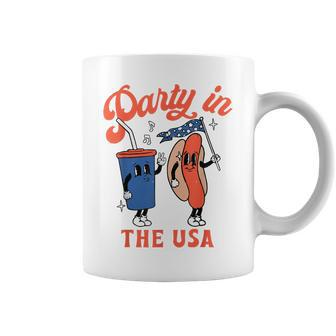 Party In The Usa Hot Dog Kids Funny Fourth Of July Coffee Mug - Seseable