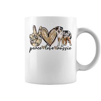 Peace Love Aussie Funny Aussie Mom Dog Mom Mothers Day Coffee Mug - Thegiftio UK
