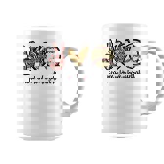 Peace Love Baseball Mom Leopard Print Cheetah Pattern Cute Coffee Mug - Thegiftio