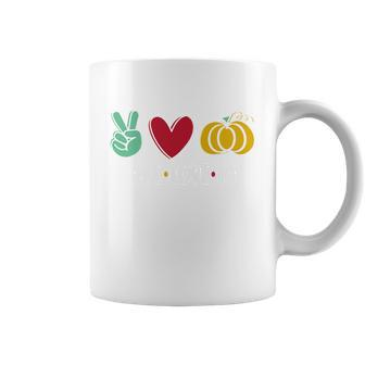 Peace Love Fall Cute Graphic Design Printed Casual Daily Basic Coffee Mug - Thegiftio UK