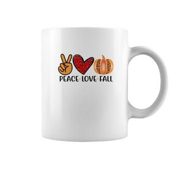 Peace Love Fall Pumpkin Coffee Mug - Seseable
