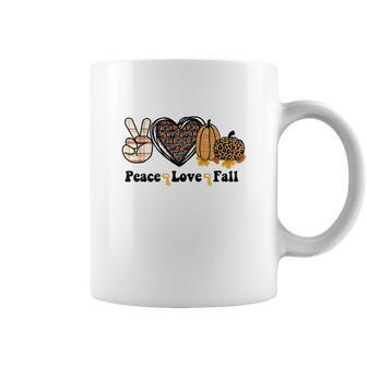 Peace Love Fall Pumpkin Heart Coffee Mug - Seseable