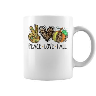 Peace Love Fall Vibes Pumkin Season Autumn Halloween Coffee Mug - Thegiftio UK