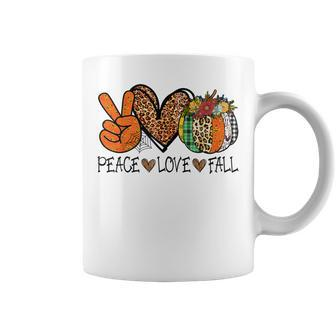 Peace Love Fall Vibes Pumkin Season Spooky Season Halloween Coffee Mug - Thegiftio UK