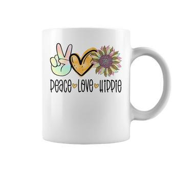 Peace Love Hippie Tie Dye Leopard Print Sunflower Daisy Gift Coffee Mug - Thegiftio UK