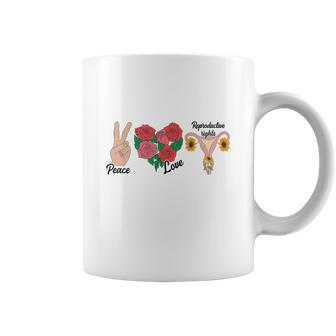 Peace Love Reproductive Rights Uterus Womens Rights Pro Choice Coffee Mug - Seseable