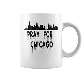 Pray For Chicago Encouragement Distressed Coffee Mug - Seseable