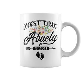 Pregnancy Announcement First Time Abuela Est2022 Floral Coffee Mug - Thegiftio UK