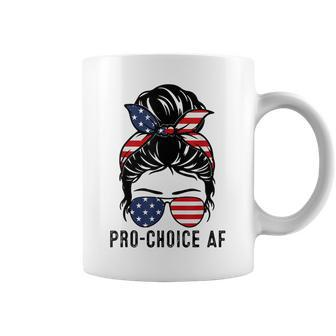 Pro Choice Af Messy Bun Us Flag Reproductive Rights Tank Coffee Mug - Seseable