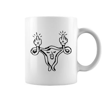 Pro Choice Uterus Middle Finger Feminism Feminist Reproductive Rights Coffee Mug - Monsterry AU