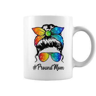 Proud Mom Lgbt Gay Pride Messy Bun Support Lgbtq Parade Coffee Mug - Thegiftio UK
