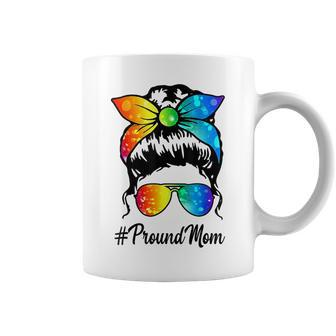 Proud Mom Lgbt Gay Pride Messy Bun Support Lgbtq Parade V2 Coffee Mug - Thegiftio UK