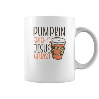 Pumpkin Spice And Jesus Christ Fall Coffee Mug - Seseable