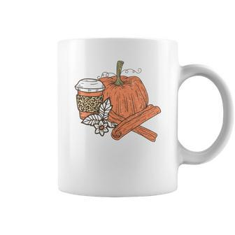 Pumpkin Spice Latte Flowers Fall Coffee Mug - Seseable