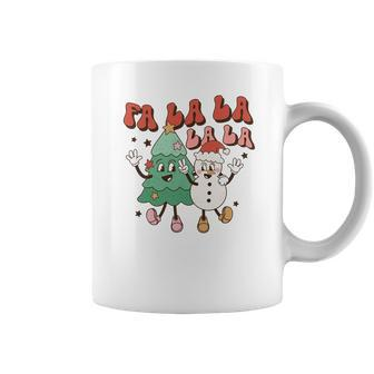 Retro Christmas Fa La La Vintage Christmas Tree Gifts Coffee Mug - Seseable