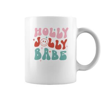 Retro Christmas Holly Jolly Babe V2 Coffee Mug - Seseable