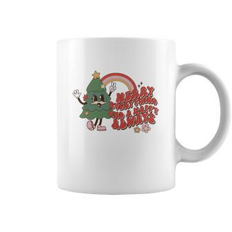 Retro Christmas Merry Christmas And Happy Always Vintage Christmas Tree Coffee Mug - Seseable