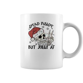Retro Christmas Skeleton Christmas Dead Inside Coffee Mug - Seseable