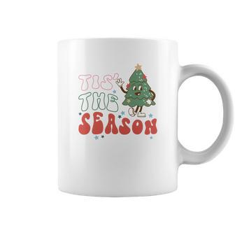 Retro Christmas Tis The Season Vintage Christmas Tree Coffee Mug - Seseable
