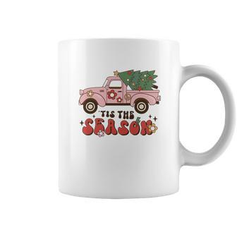 Retro Christmas Truck Tis The Season Coffee Mug - Seseable