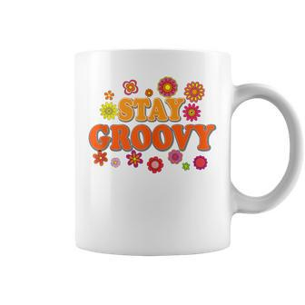 Retro Daisy Hippie Stay Groovy Positive Mind Happy Life Coffee Mug - Thegiftio UK