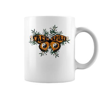 Retro Free Spirit Vintage Boho Butterfly Daisy Flower Coffee Mug - Thegiftio UK