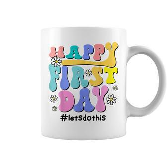 Retro Groovy Happy First Day Let Do This Back To School Coffee Mug - Thegiftio UK