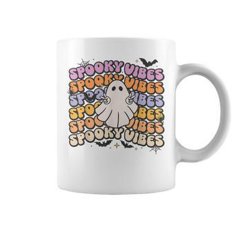 Retro Groovy Spooky Vibes Halloween Ghost Boo Fall Autumn Coffee Mug - Thegiftio UK