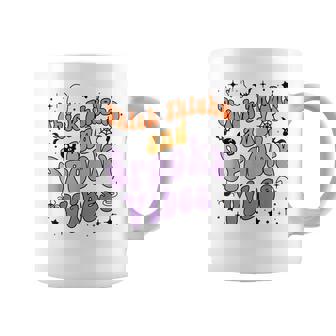 Retro Groovy Thick Thighs And Spooky Vibes Funny Halloween Coffee Mug - Seseable