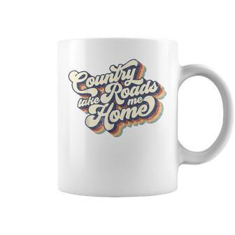 Retro Vintage Country Roads Western Country Take Me Home Coffee Mug - Thegiftio UK