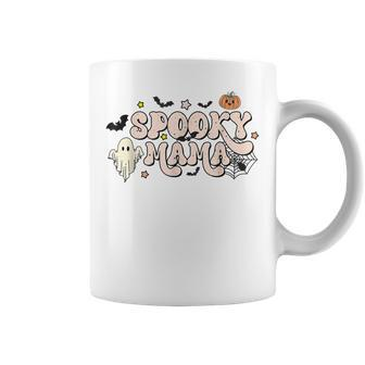 Retro Vintage Spooky Mama One Thankful Mama Funny Halloween Coffee Mug - Seseable