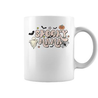 Retro Vintage Spooky Mama One Thankful Mama Funny Halloween V2 Coffee Mug - Seseable