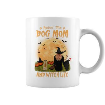 Rocking The Dog Mom And Witch Life Pug Halloween Sweatshirt Coffee Mug - Thegiftio UK