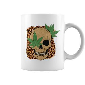 Skeleton And Plants Skull And Leaf Design Coffee Mug - Seseable