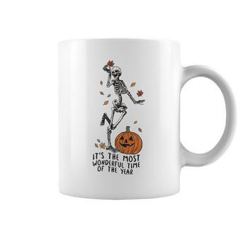 Skeleton Halloween Its The Most Wonderful Time Of The Year Coffee Mug - Seseable