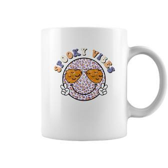 Smiley Face Thick Thights And Spooky Vibes Halloween Coffee Mug - Seseable