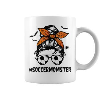 Soccer Momster Shirt For Women Halloween Mom Messy Bun Hair Coffee Mug - Thegiftio UK