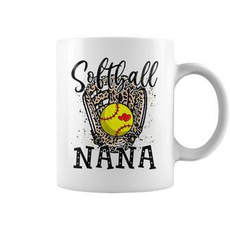 Softball Nana Leopard Game Day Softball Lover Mothers Day Coffee Mug - Thegiftio UK