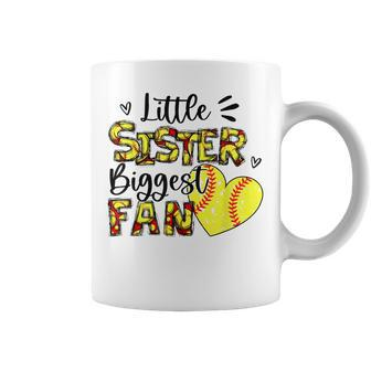 Softball Sister Little Sister Biggest Fan Coffee Mug - Thegiftio UK