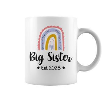 Soon To Be Big Sister 2023 Rainbow Pregnancy Announcement Coffee Mug - Thegiftio UK