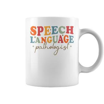 Speech Therapy Speech Language Pathologist Retro Groovy Slp Coffee Mug - Thegiftio UK