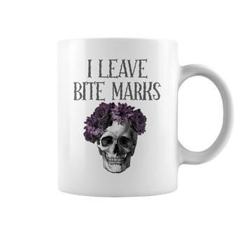 Spooky Season Halloween I Leave Bite Marks Funny True Crime Coffee Mug - Seseable